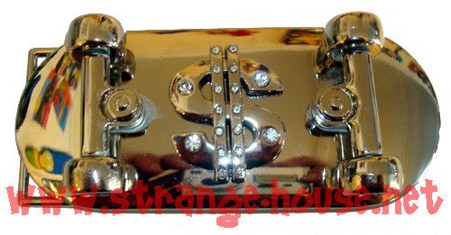 (image for) Skateboard "Bling" Belt Buckle / 4.5" Length