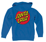Santa Cruz Classic Dot Zip Hoodie Blue XXL